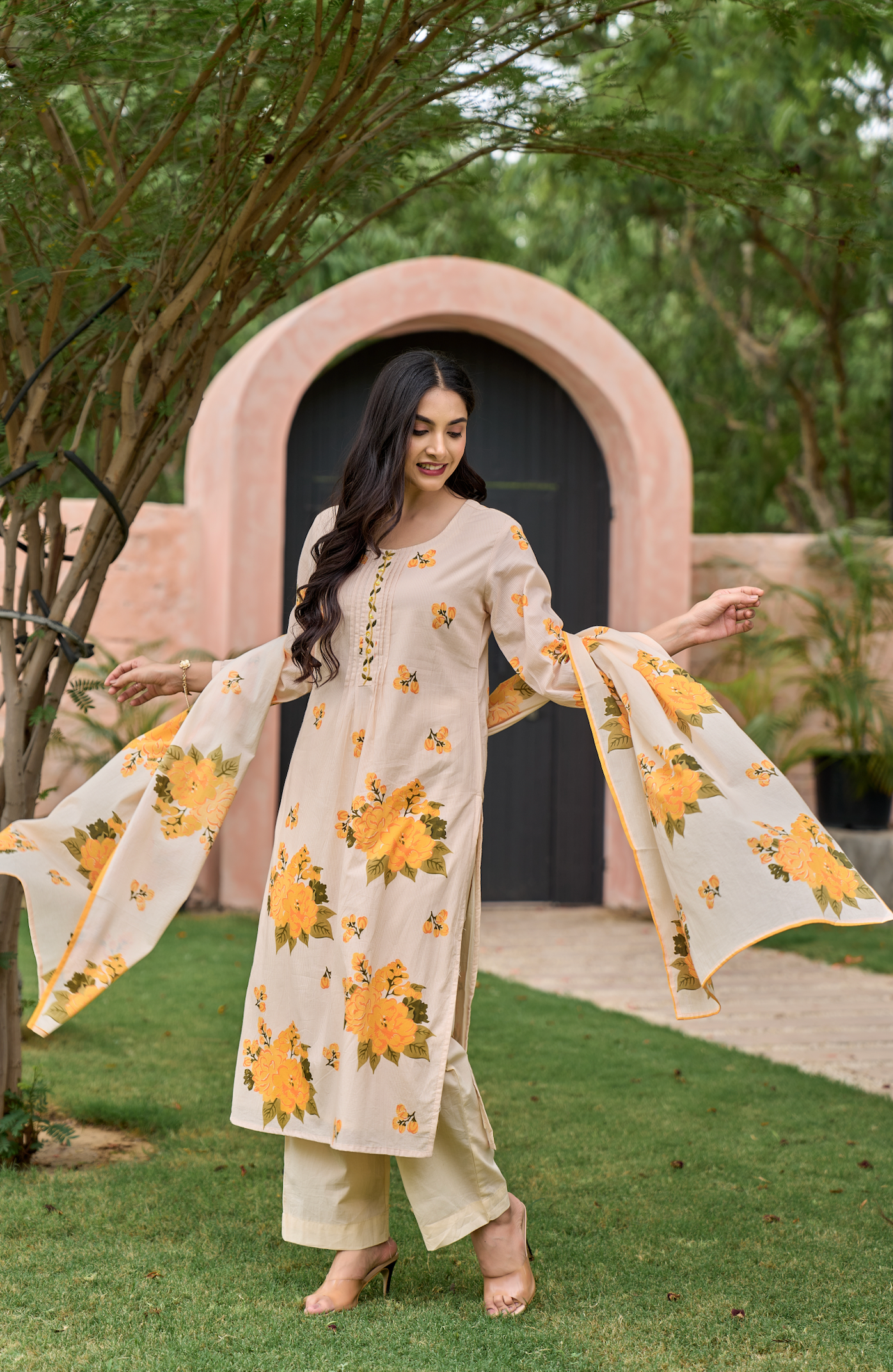 Sunlit Peach Suit Set