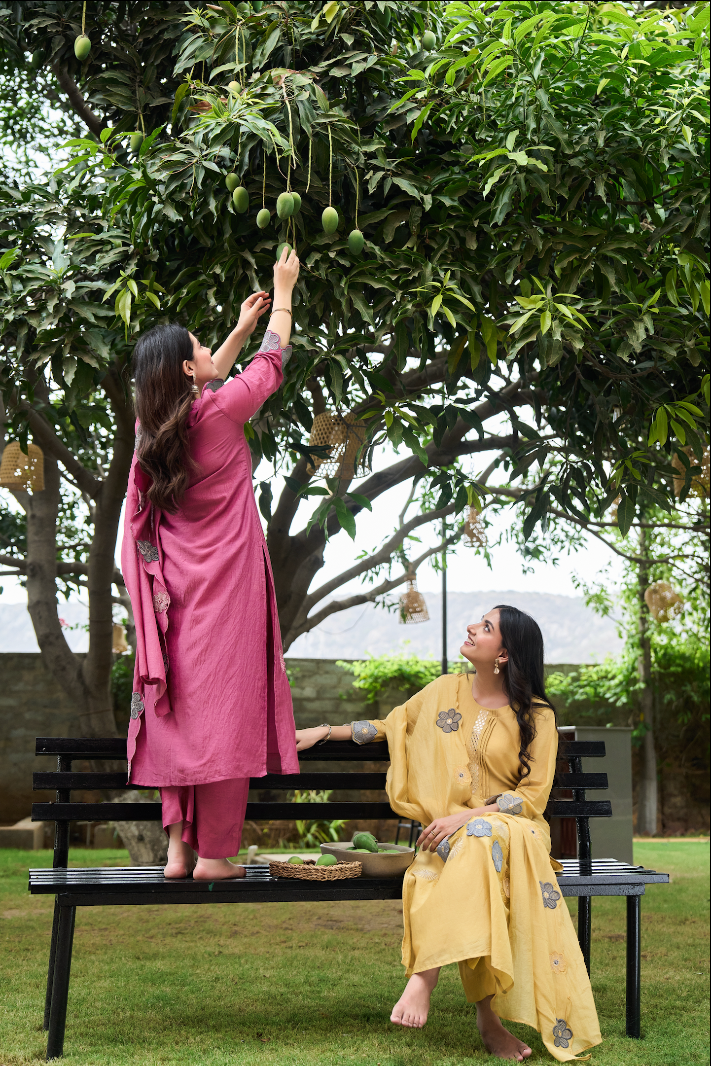 Amber Bloom Chanderi Suit Set