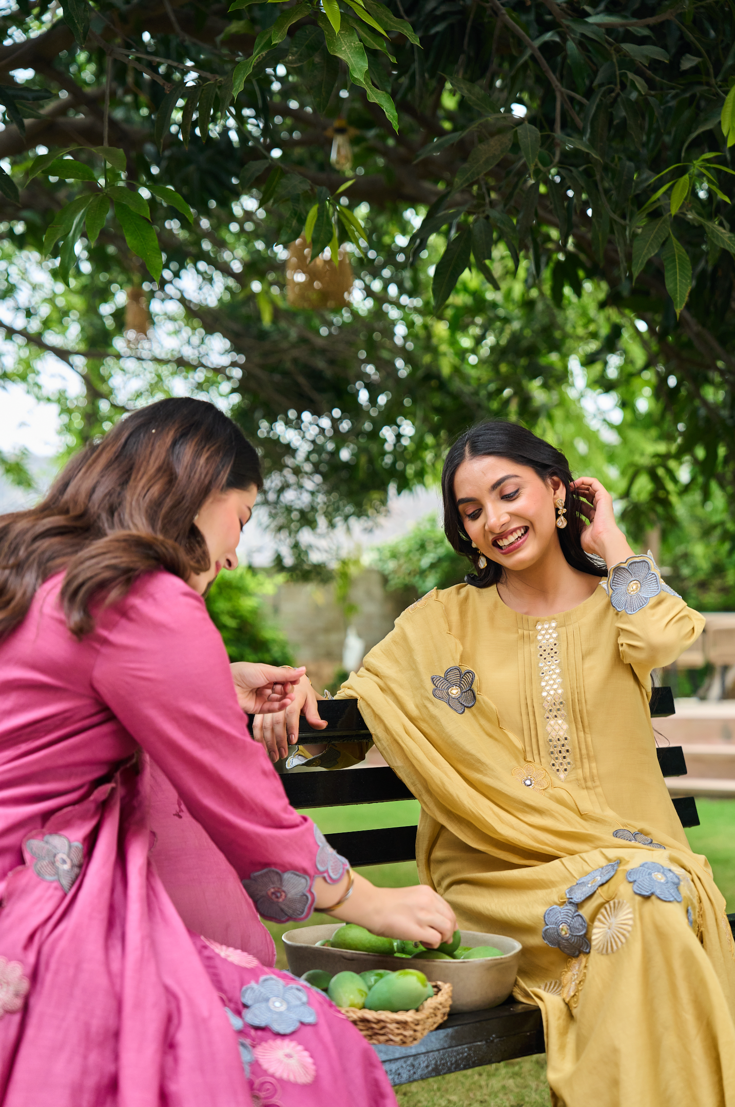 Amber Bloom Chanderi Suit Set
