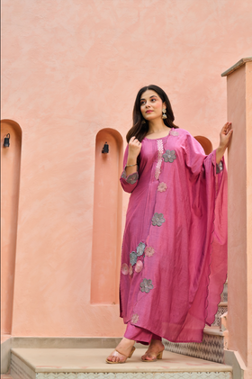 Bloomberry Blush Chanderi Suit Set