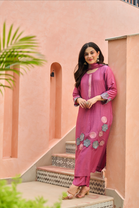 Bloomberry Blush Chanderi Suit Set