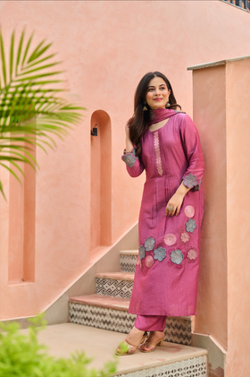 Bloomberry Blush Chanderi Suit Set
