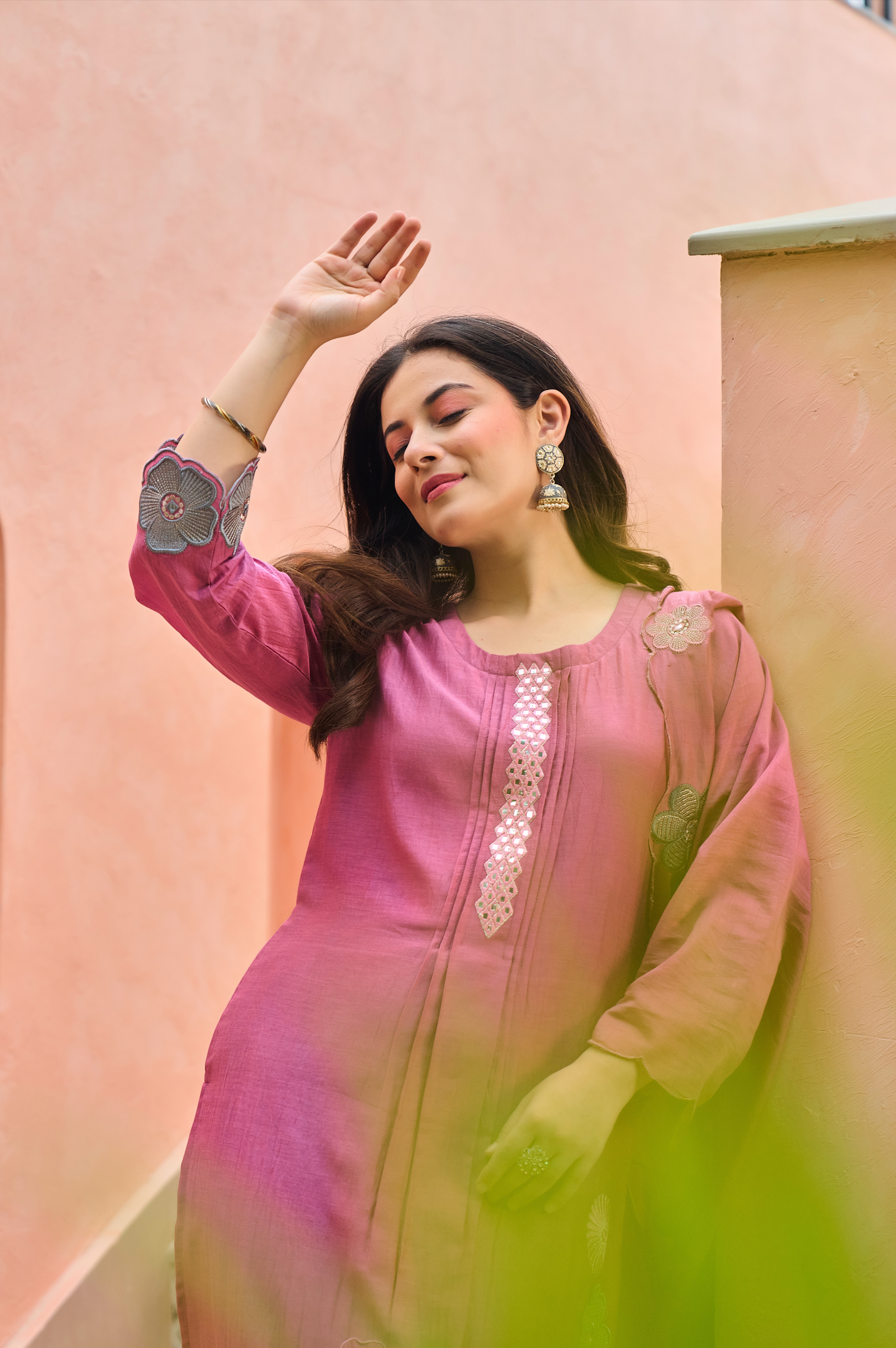 Bloomberry Blush Chanderi Suit Set