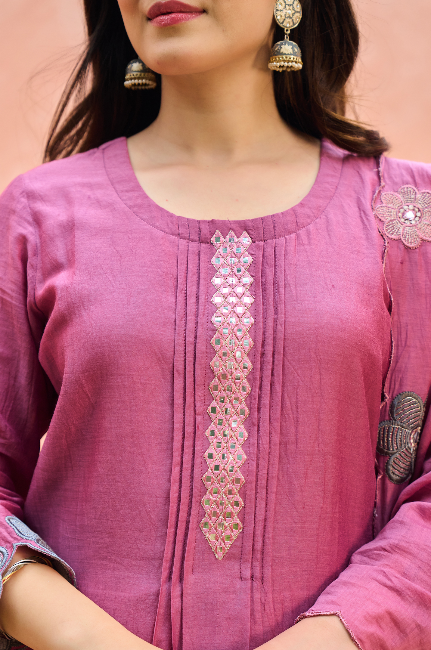 Bloomberry Blush Chanderi Suit Set
