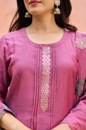 Bloomberry Blush Chanderi Suit Set