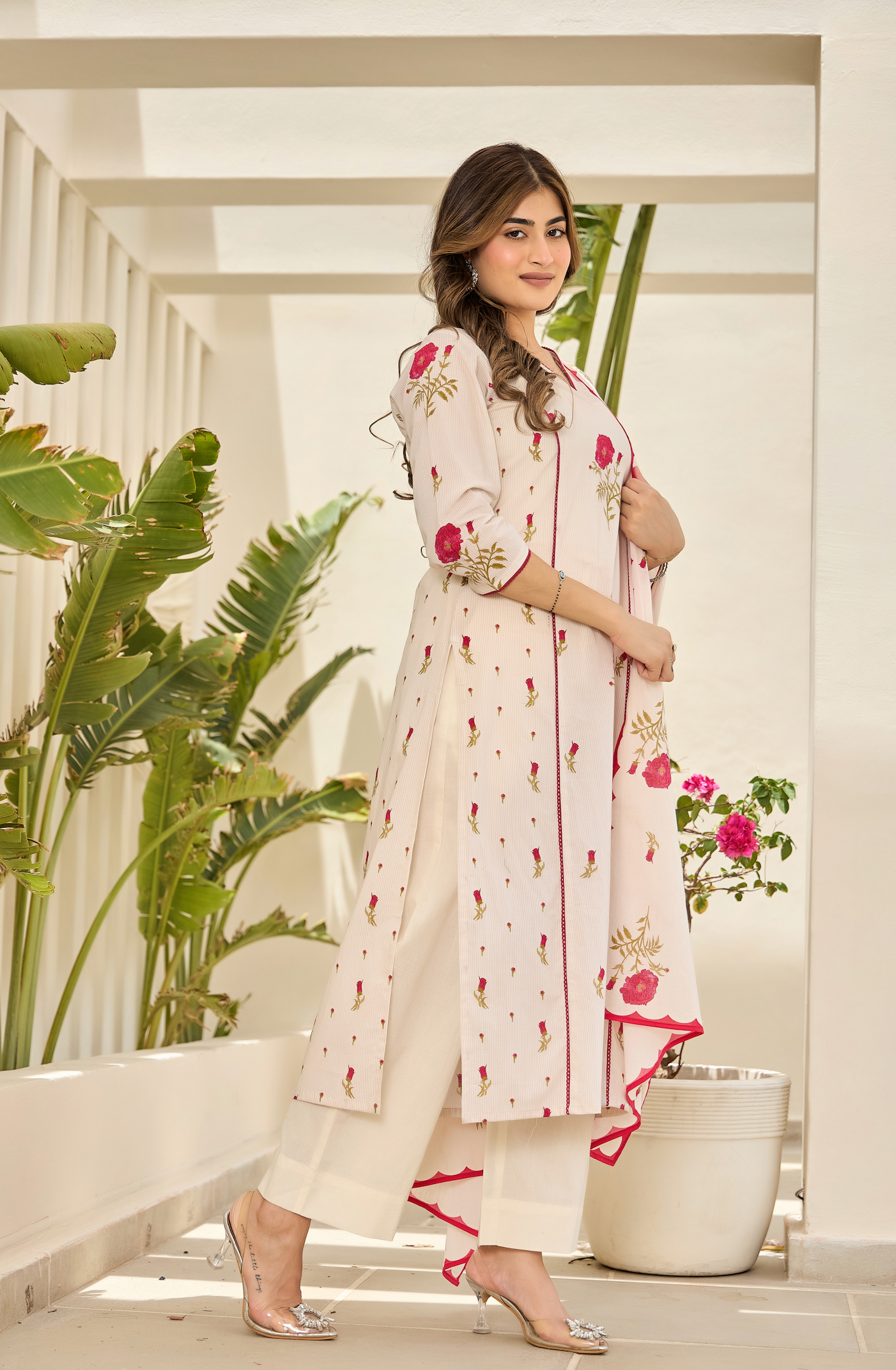 Pink Petal Cotton Suit Set