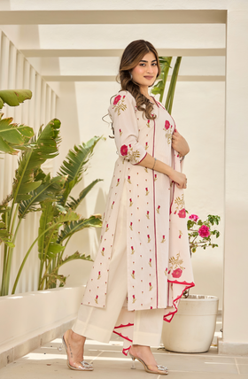 Pink Petal Cotton Suit Set