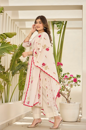 Pink Petal Cotton Suit Set