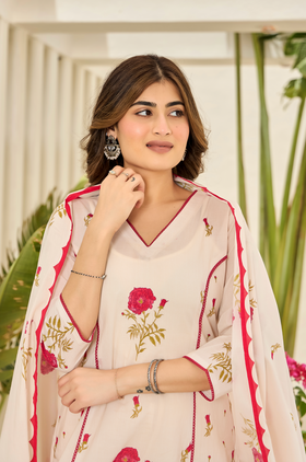 Pink Petal Cotton Suit Set