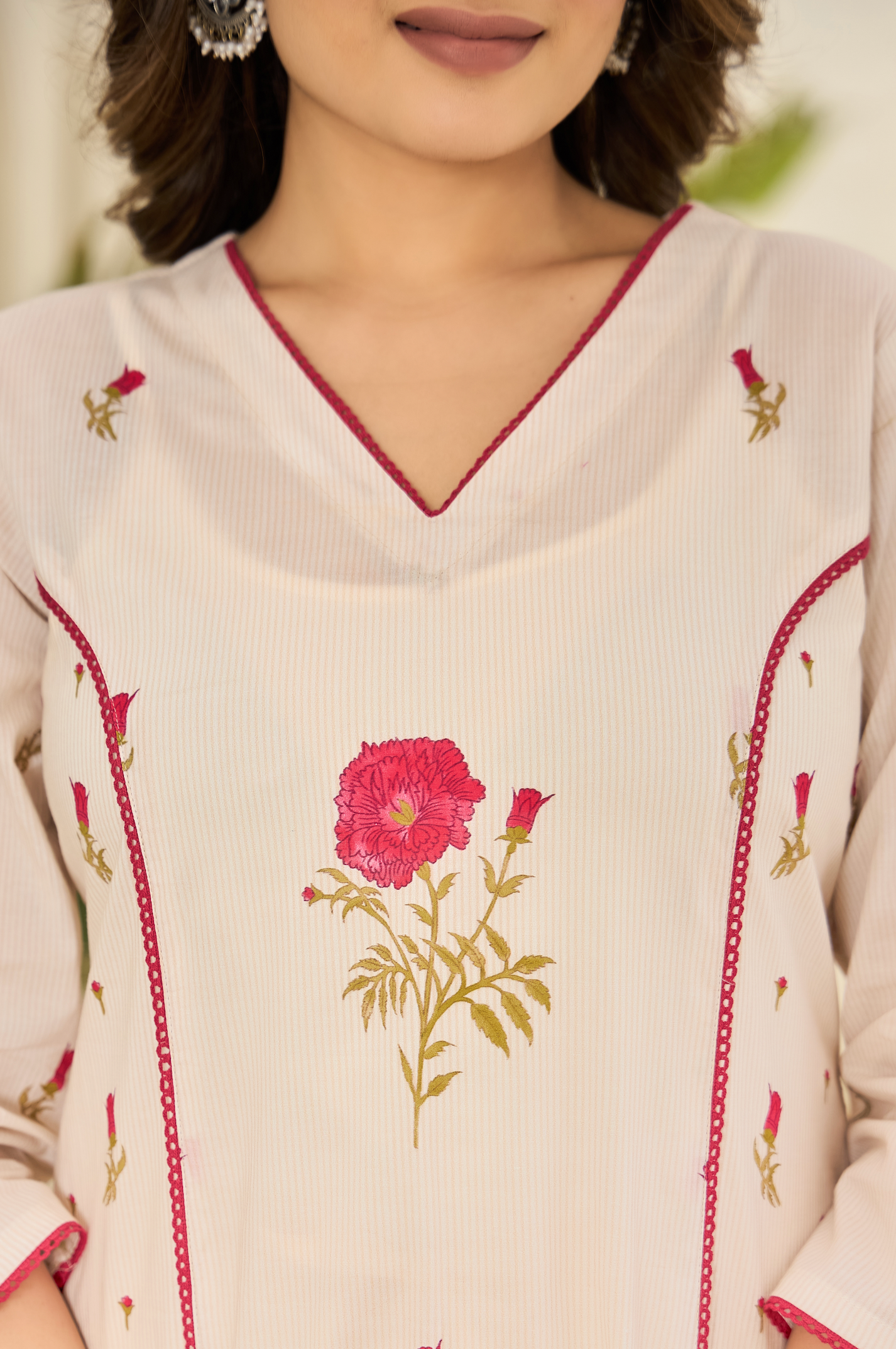 Pink Petal Cotton Suit Set