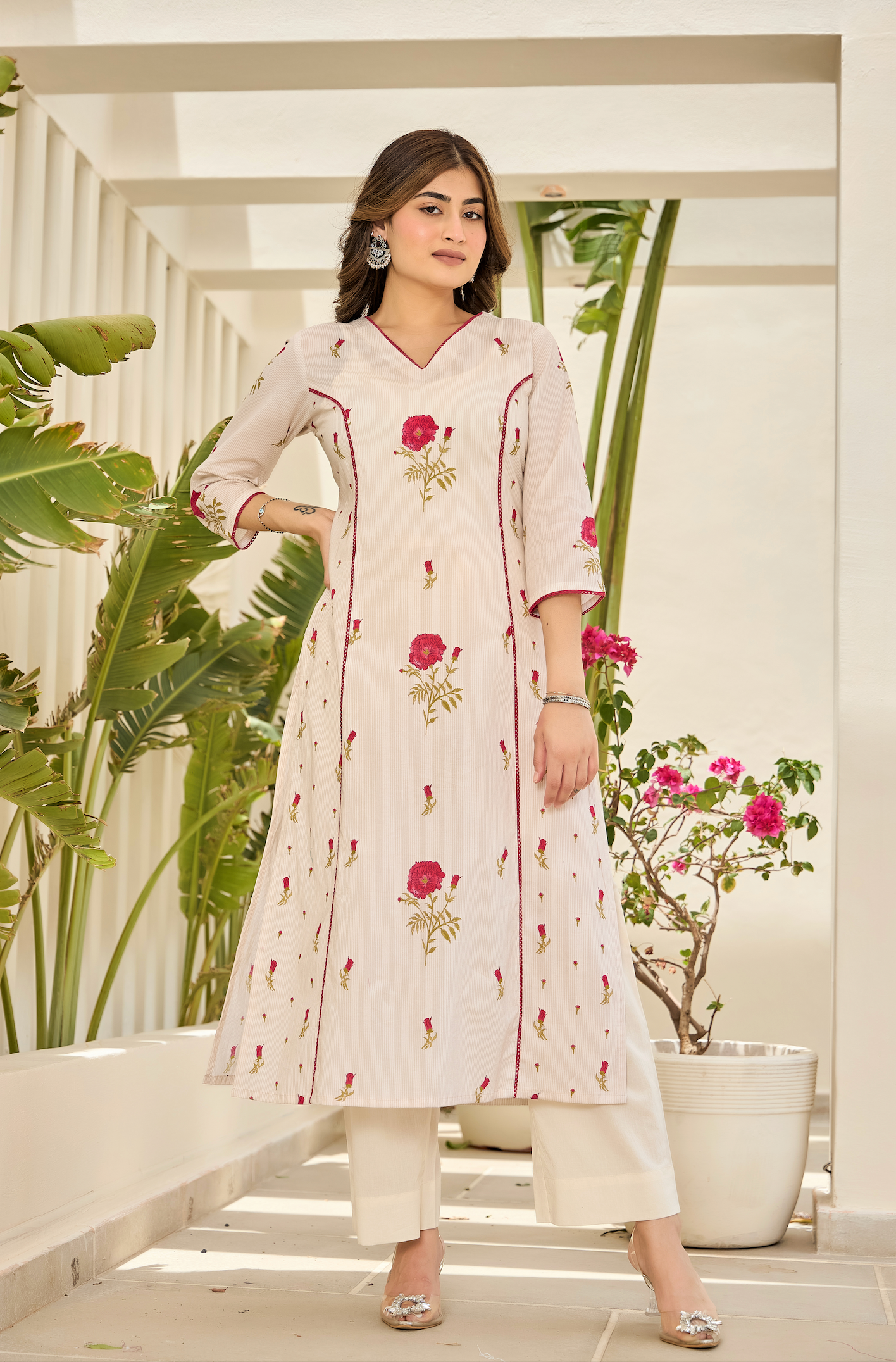Pink Petal Cotton Suit Set