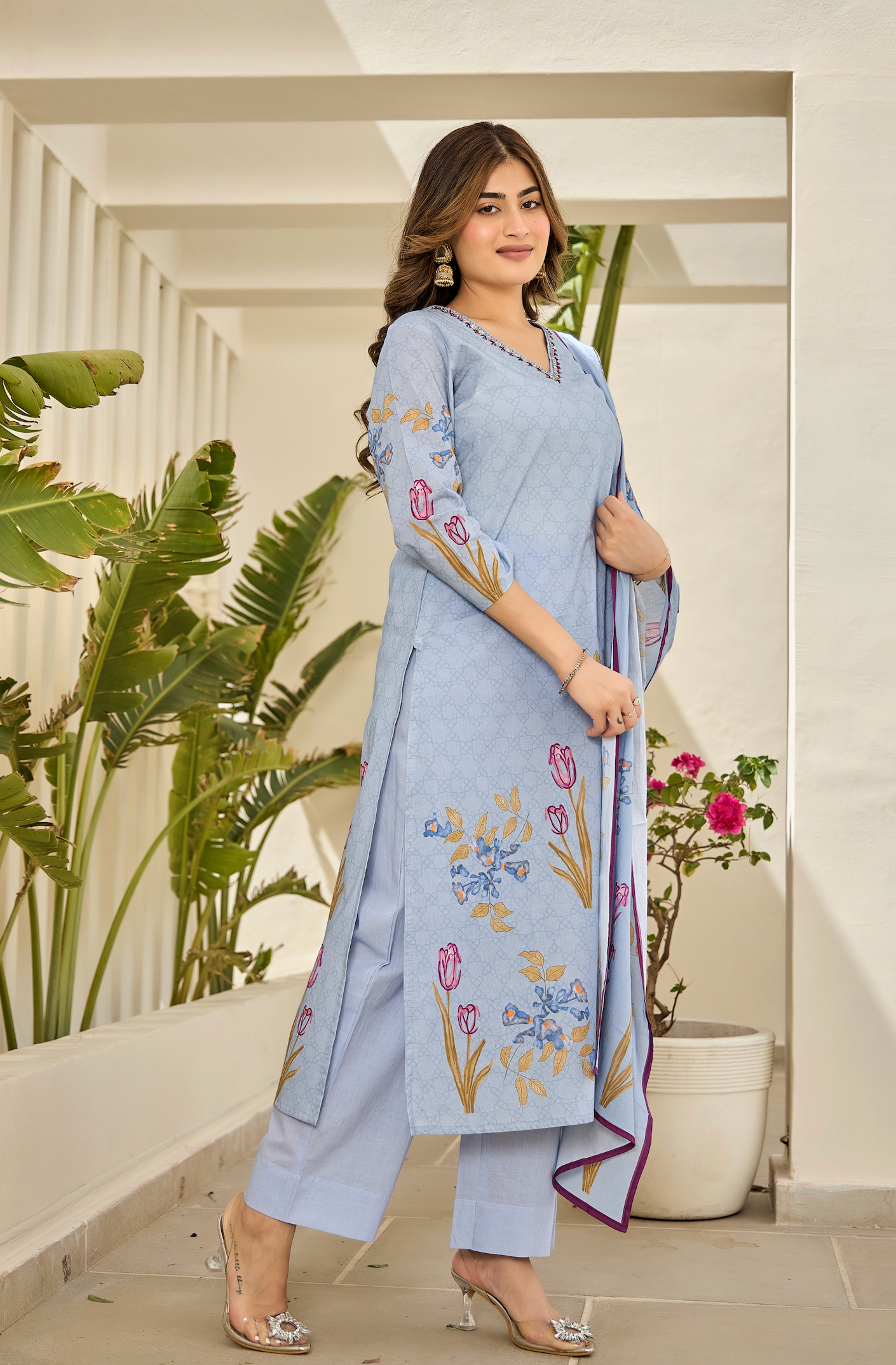 Sky Iris Blue Suit Set