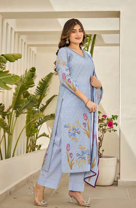 Sky Iris Blue Suit Set