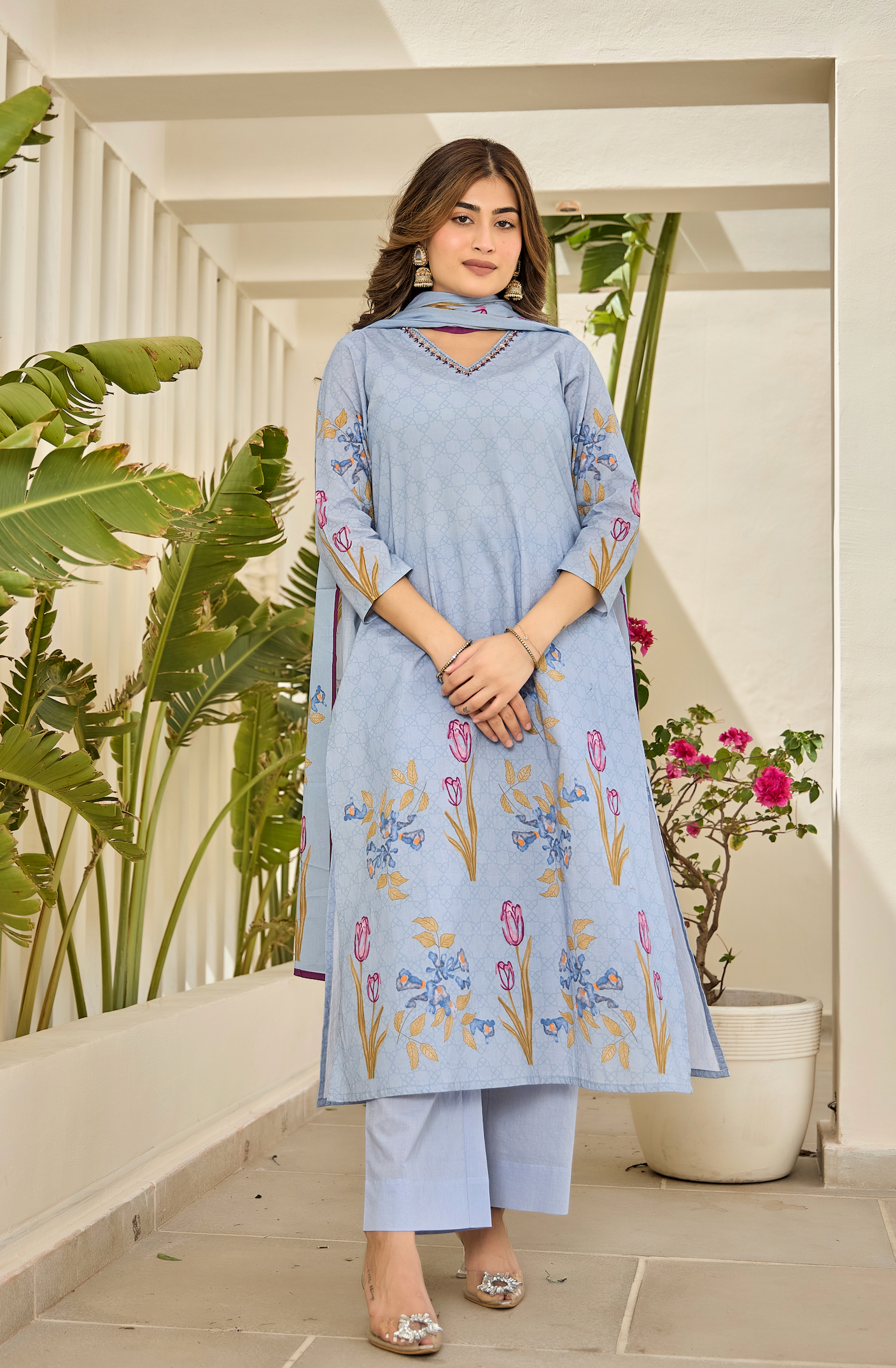 Sky Iris Blue Suit Set