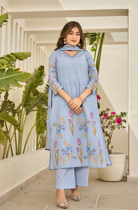 Sky Iris Blue Suit Set
