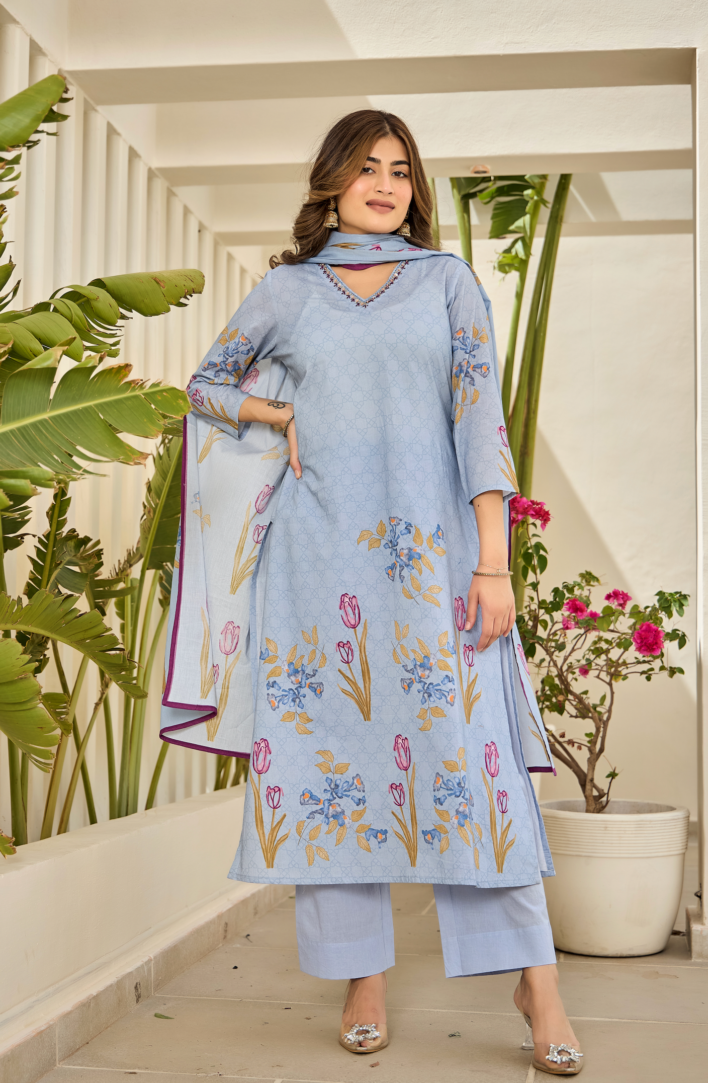 Sky Iris Blue Suit Set