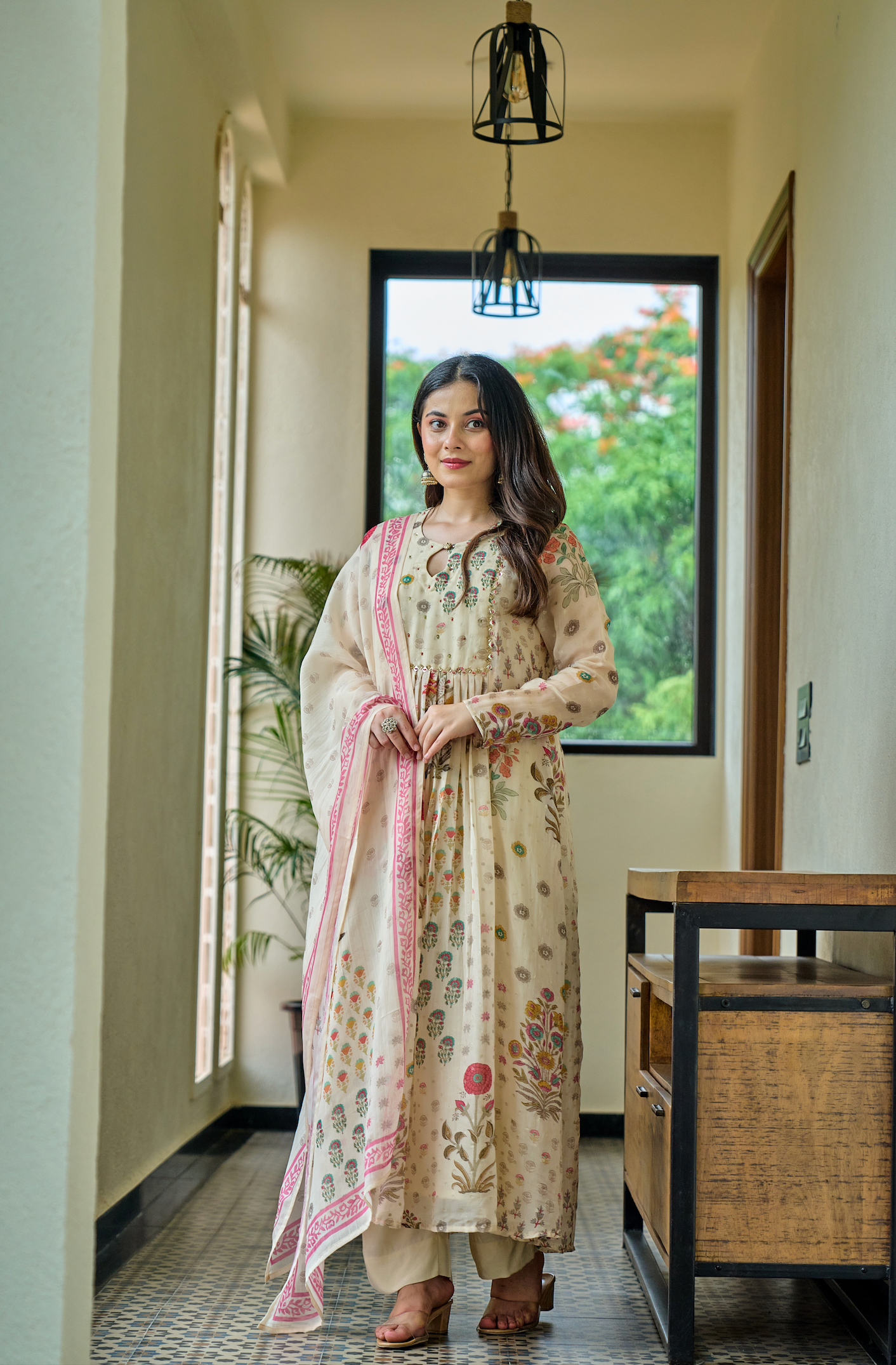 Ivory Meadow Flared Suit Set