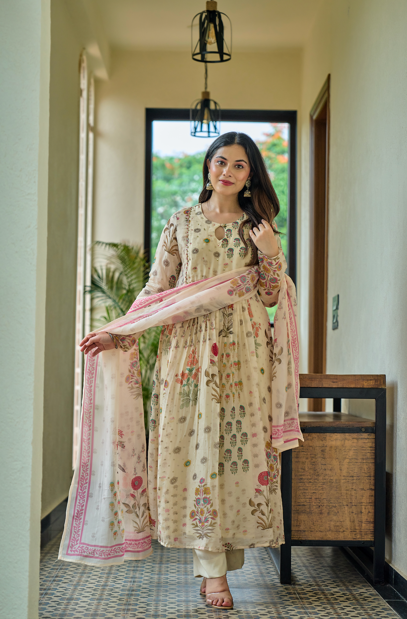 Ivory Meadow Flared Suit Set