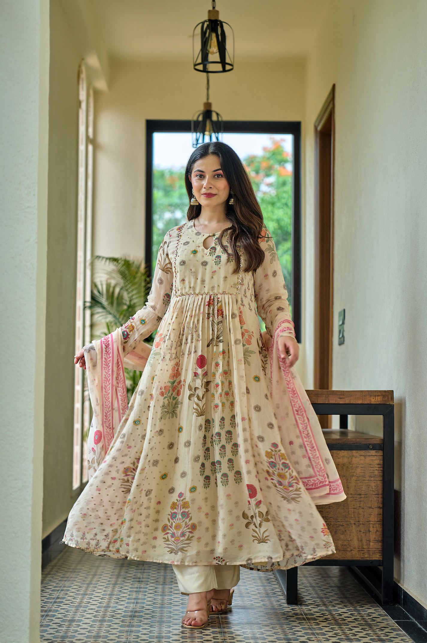 Ivory Meadow Flared Suit Set