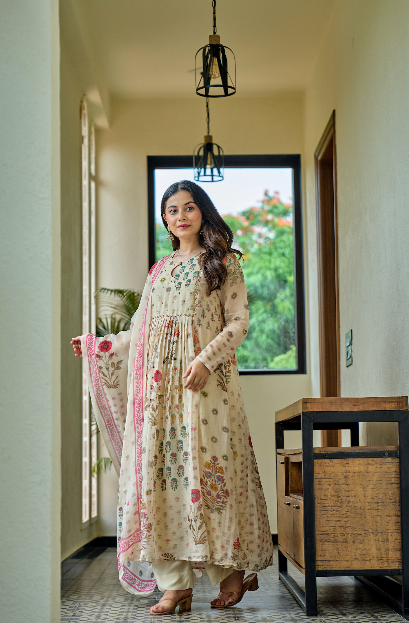 Ivory Meadow Flared Suit Set