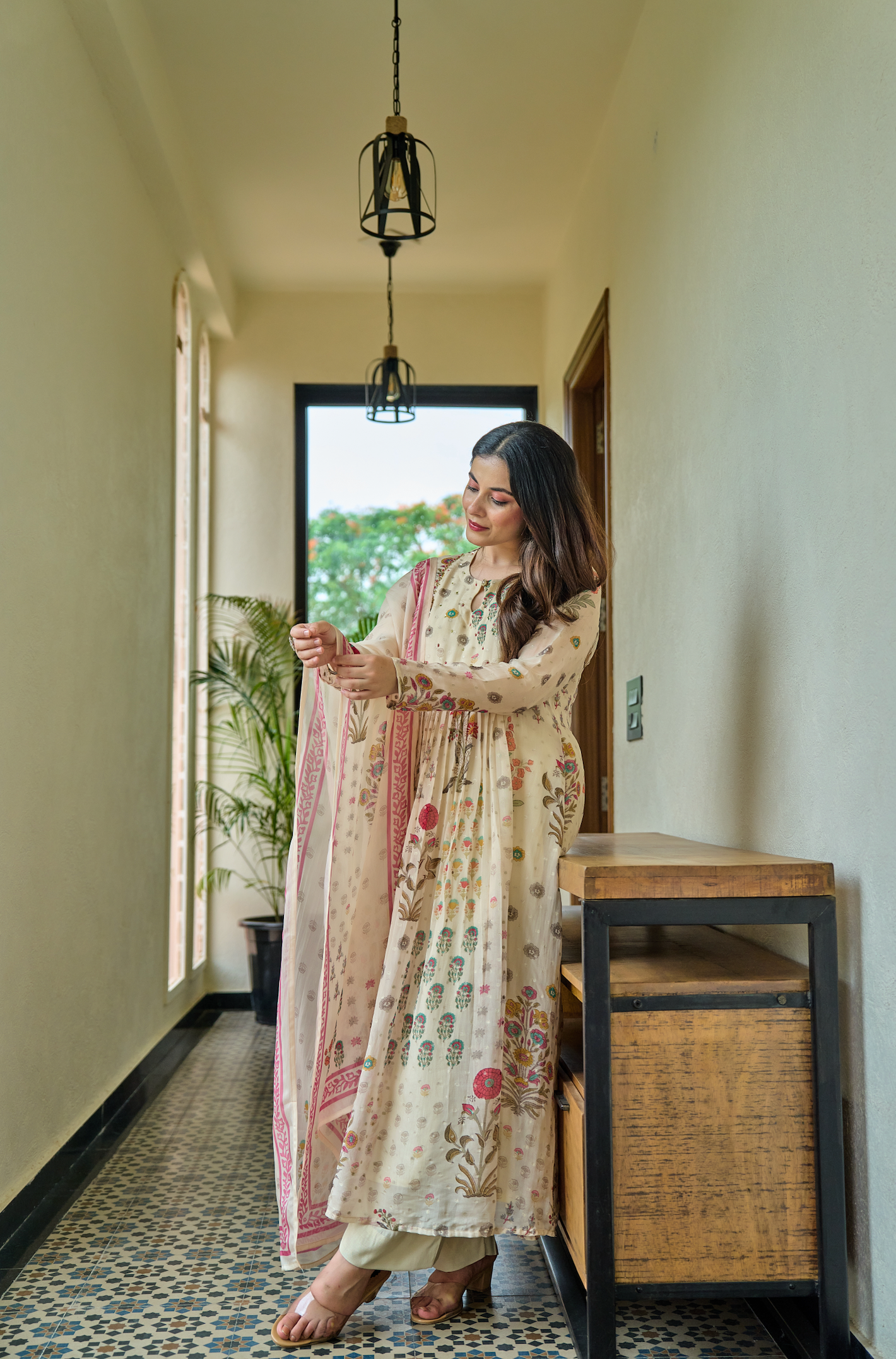 Ivory Meadow Flared Suit Set