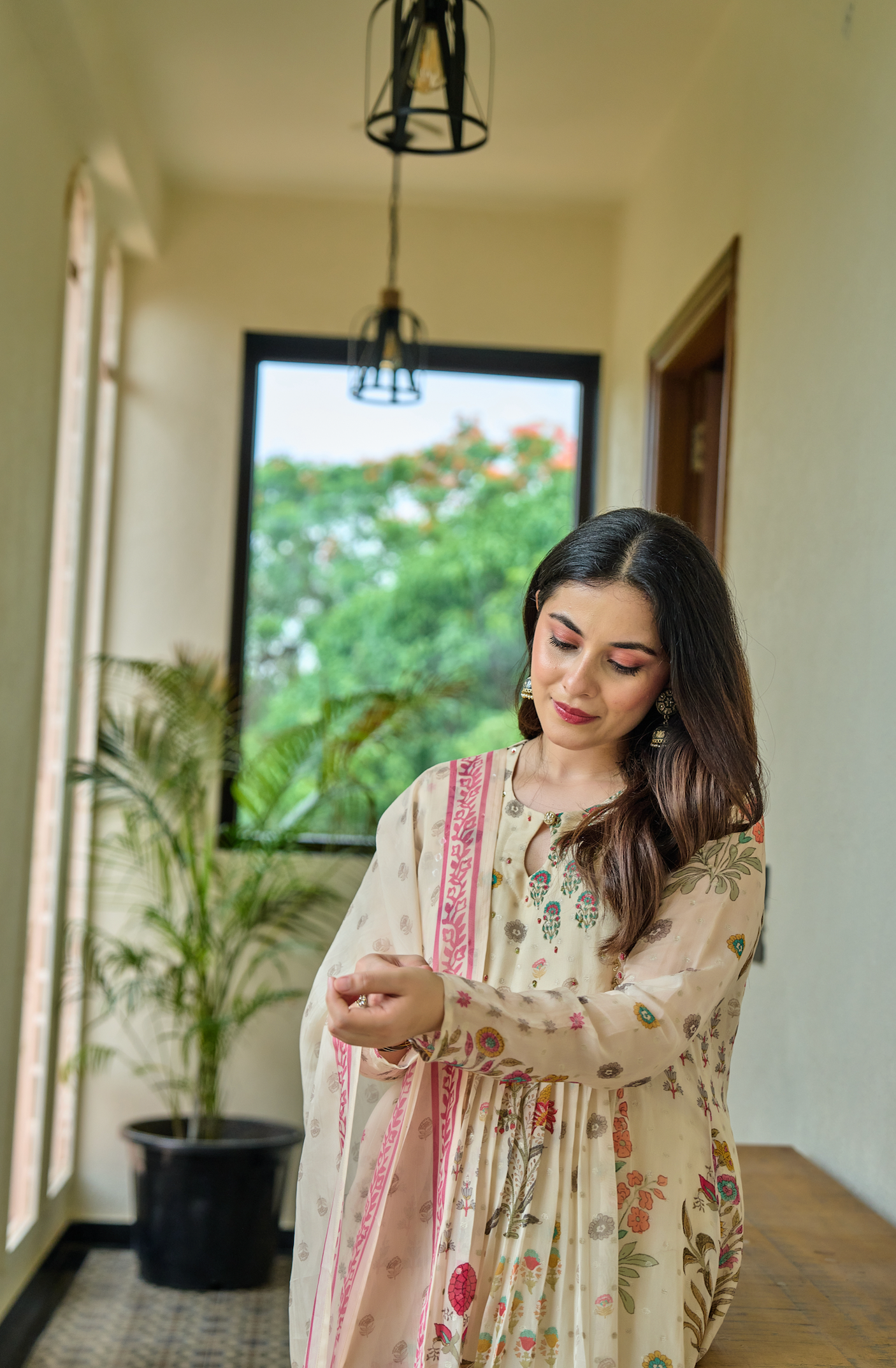 Ivory Meadow Flared Suit Set