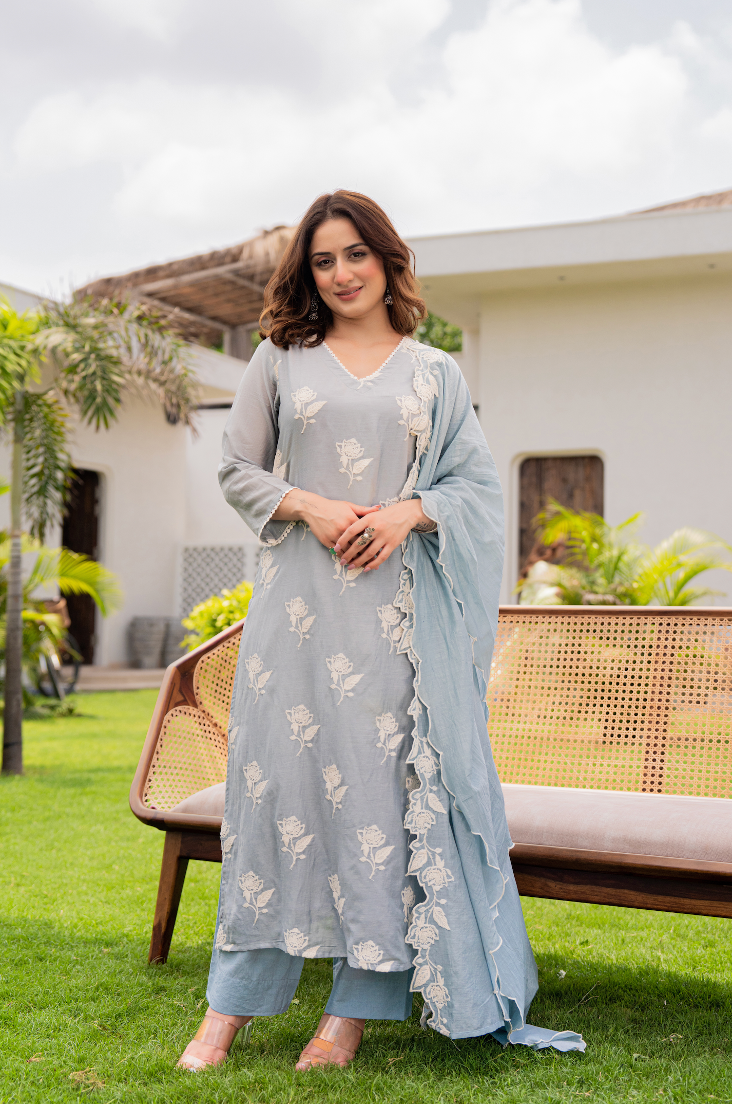 Misty Sky Blue Suit Set