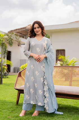Misty Sky Blue Suit Set