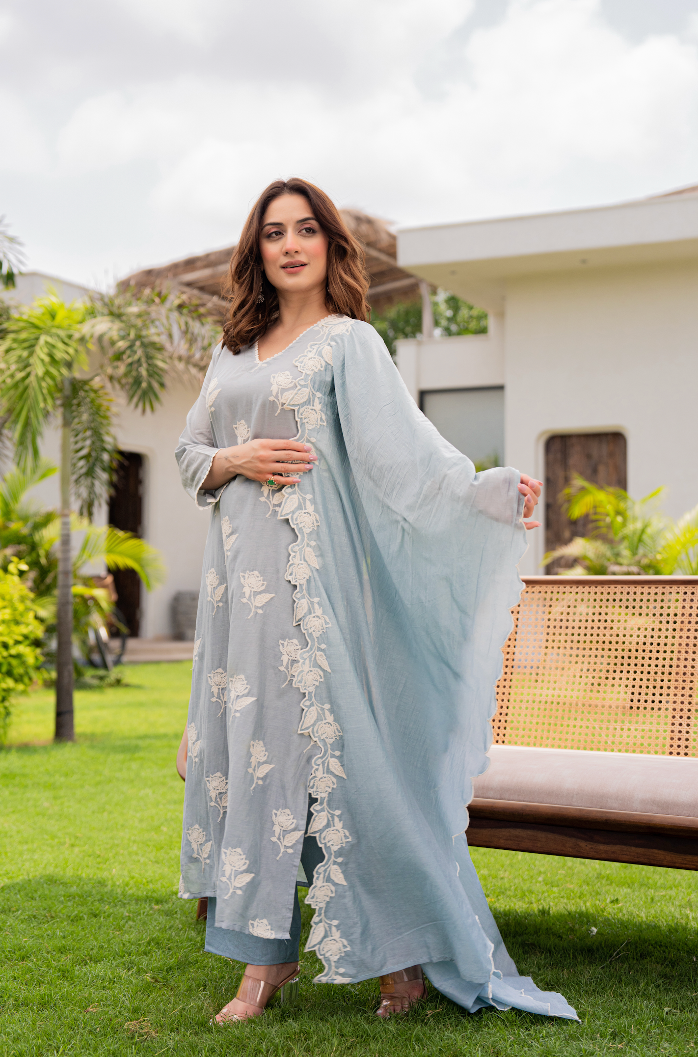 Misty Sky Blue Suit Set