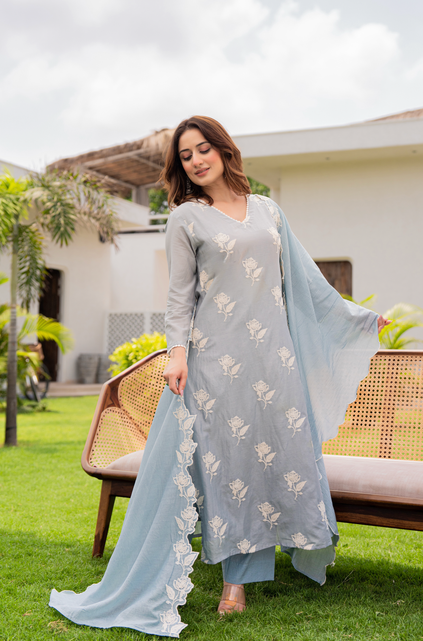 Misty Sky Blue Suit Set