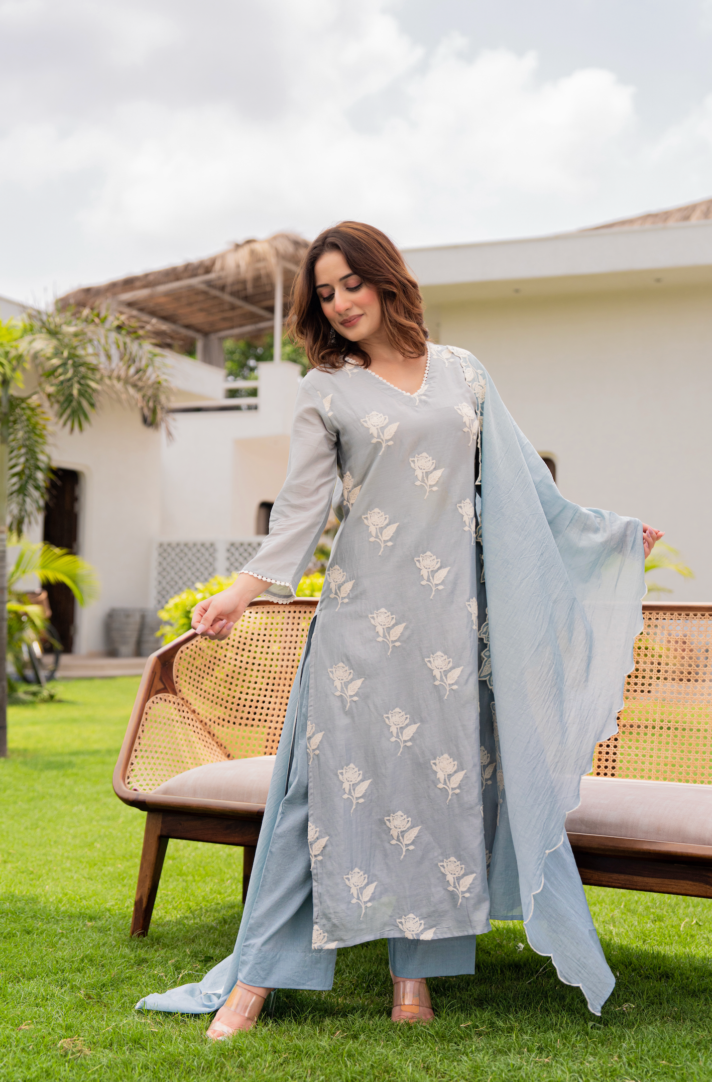 Misty Sky Blue Suit Set