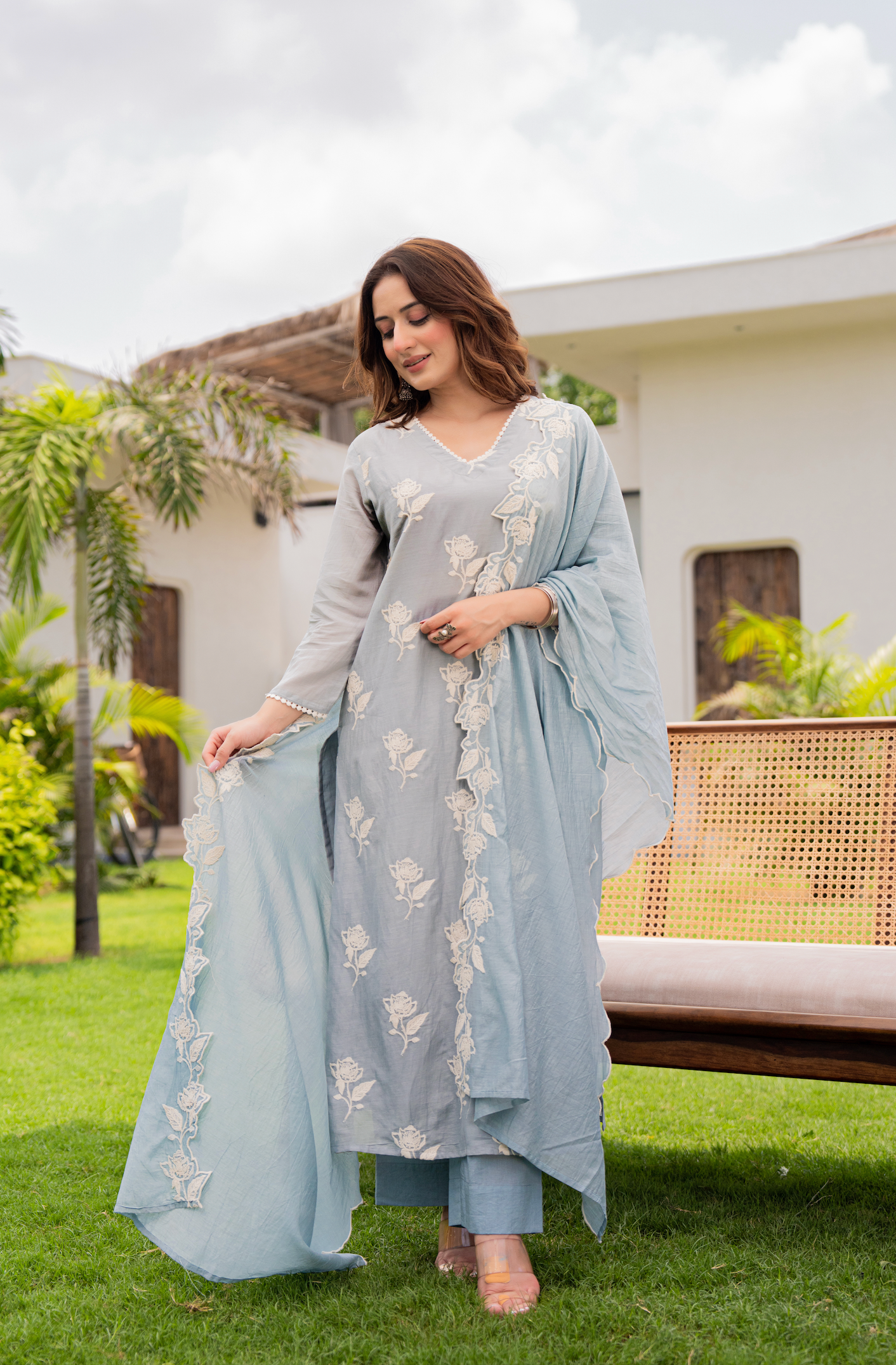 Misty Sky Blue Suit Set