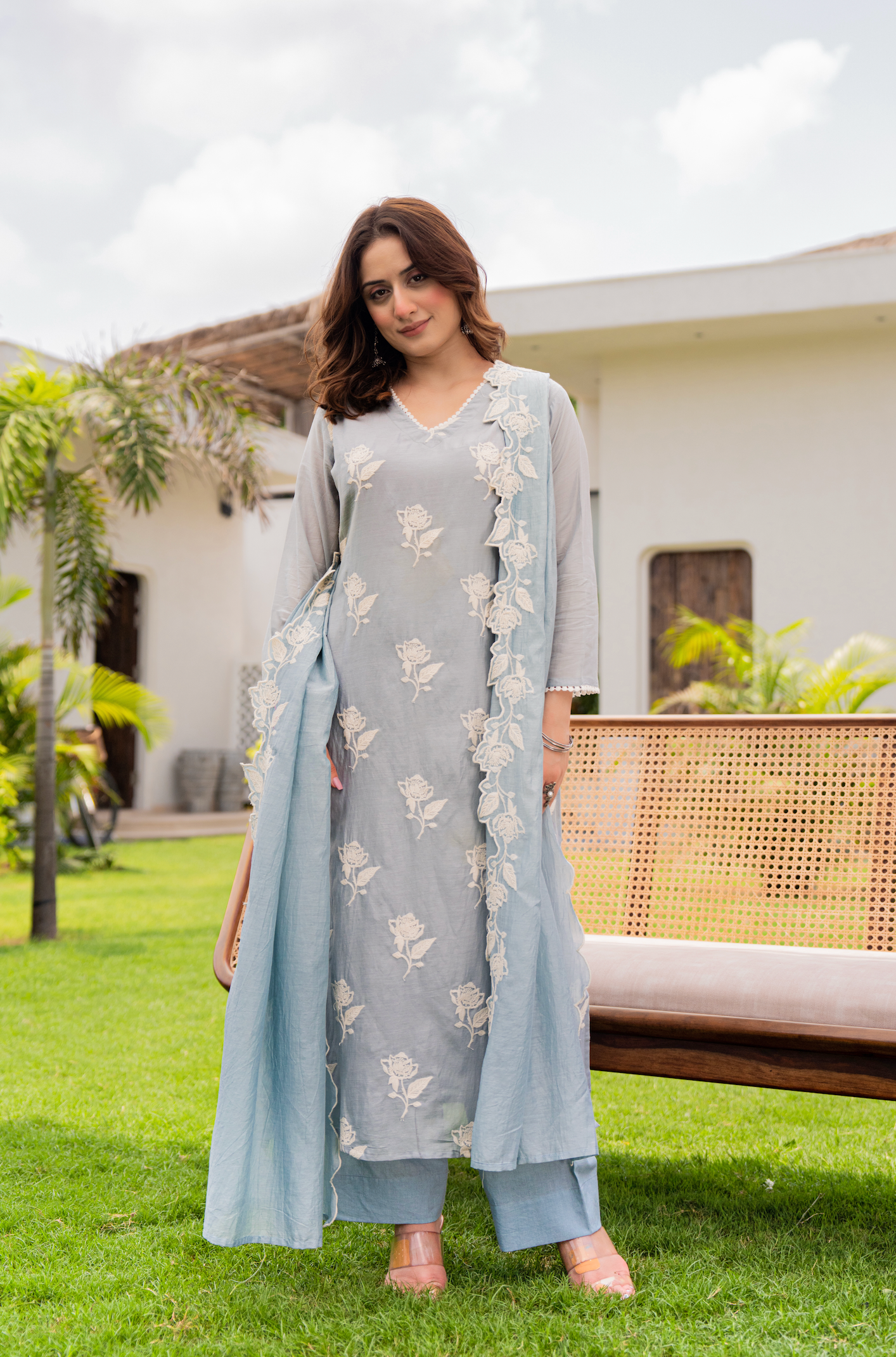 Misty Sky Blue Suit Set