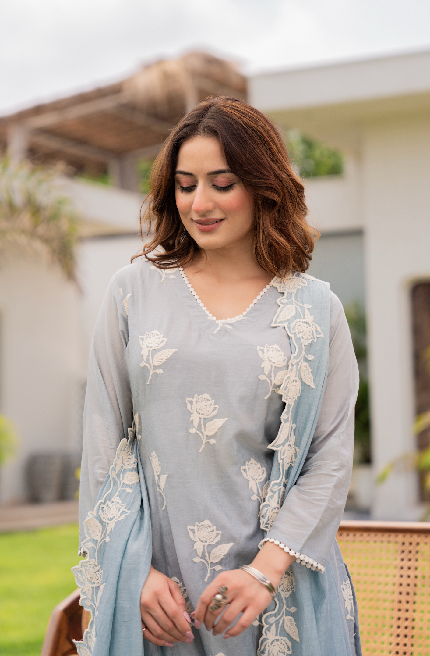 Misty Sky Blue Suit Set