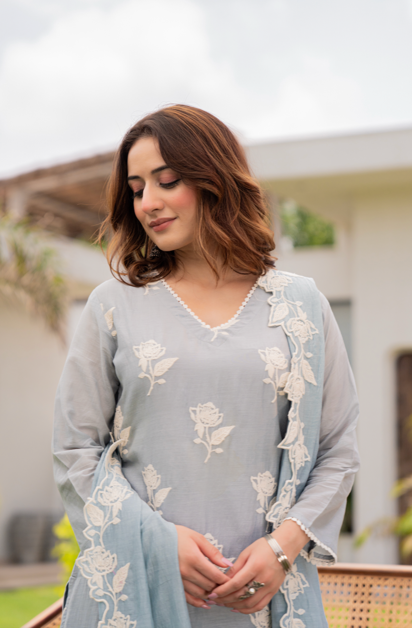Misty Sky Blue Suit Set