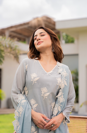 Misty Sky Blue Suit Set