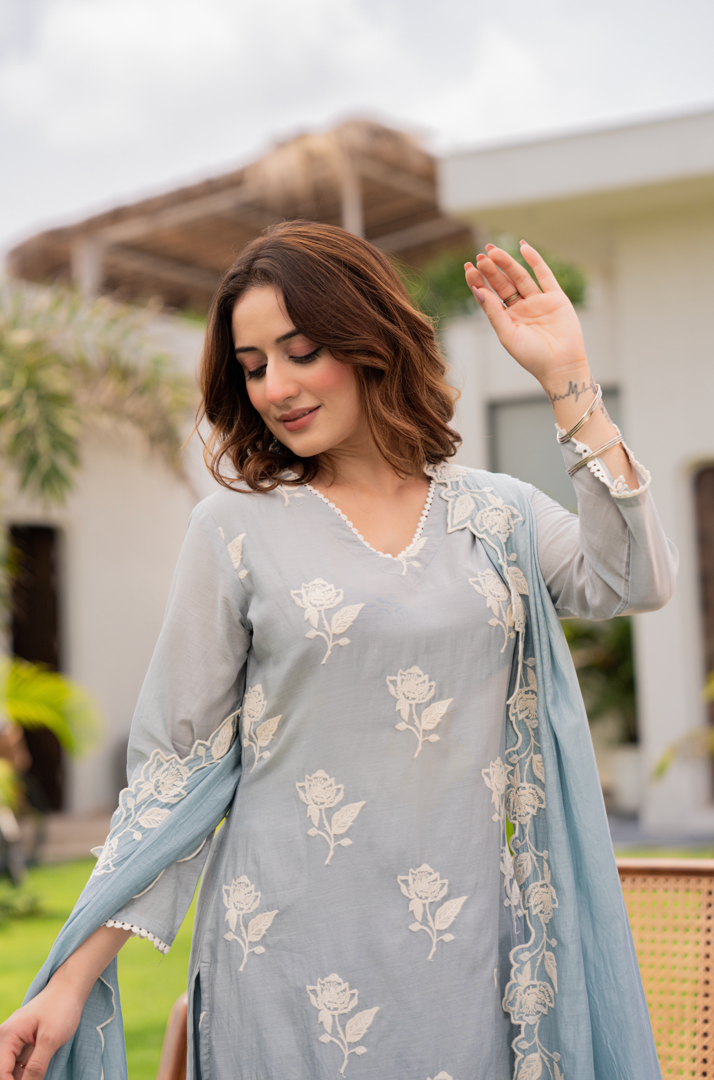 Misty Sky Blue Suit Set
