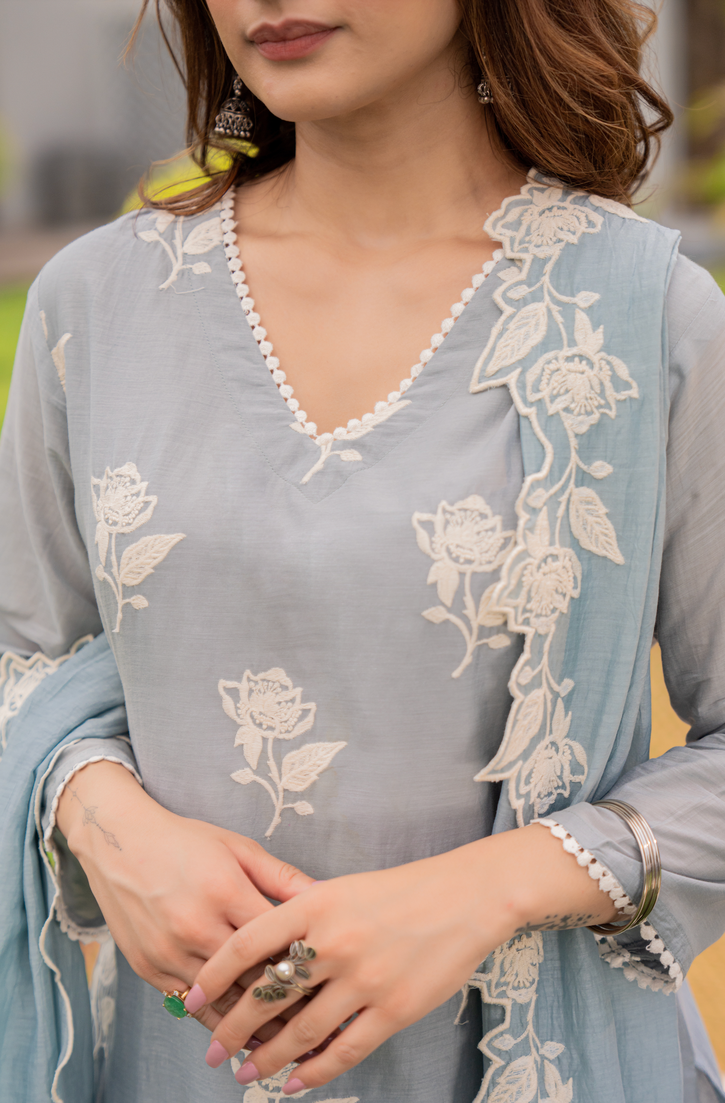 Misty Sky Blue Suit Set