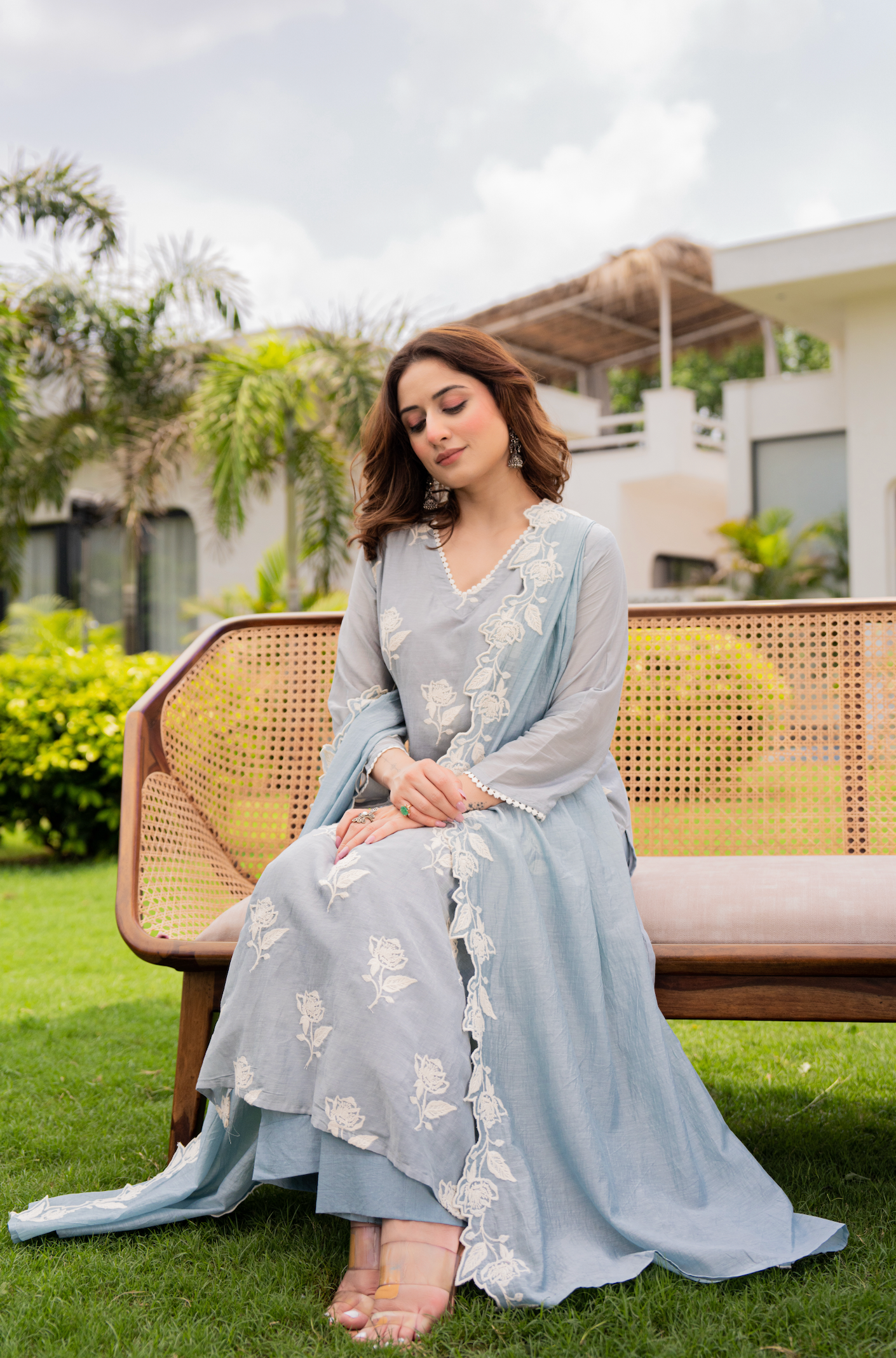 Misty Sky Blue Suit Set