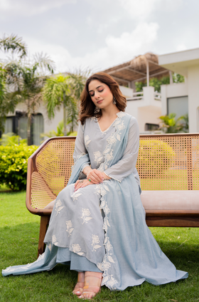 Misty Sky Blue Suit Set
