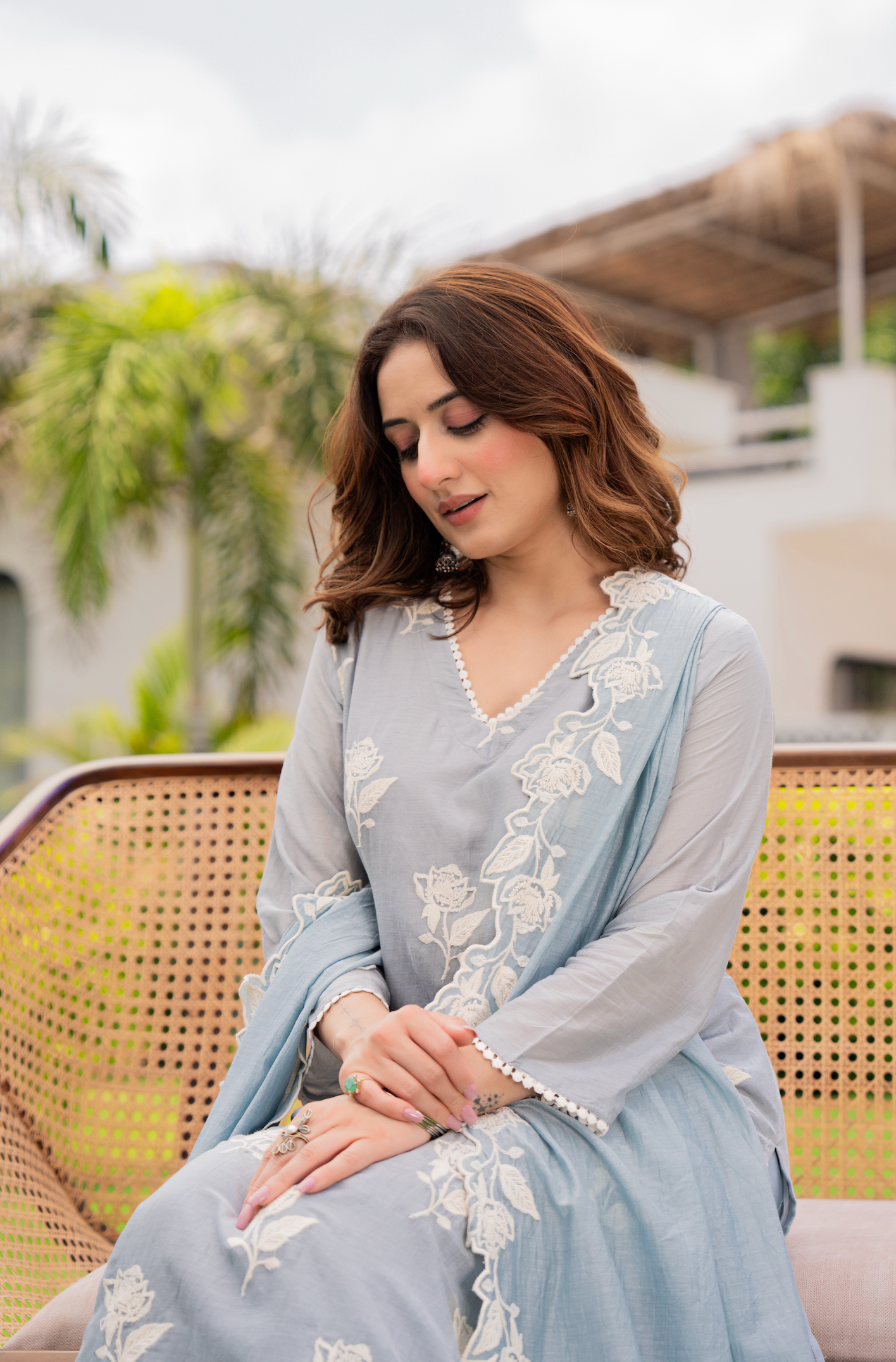 Misty Sky Blue Suit Set