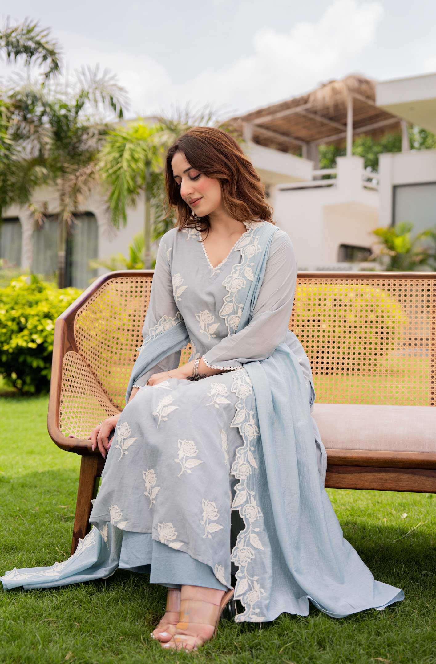 Misty Sky Blue Suit Set