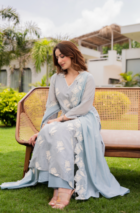 Misty Sky Blue Suit Set