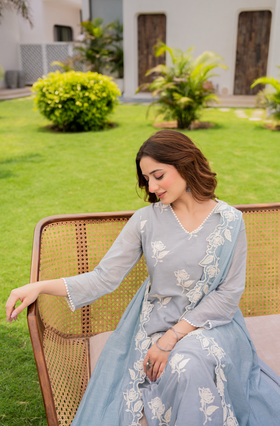 Misty Sky Blue Suit Set