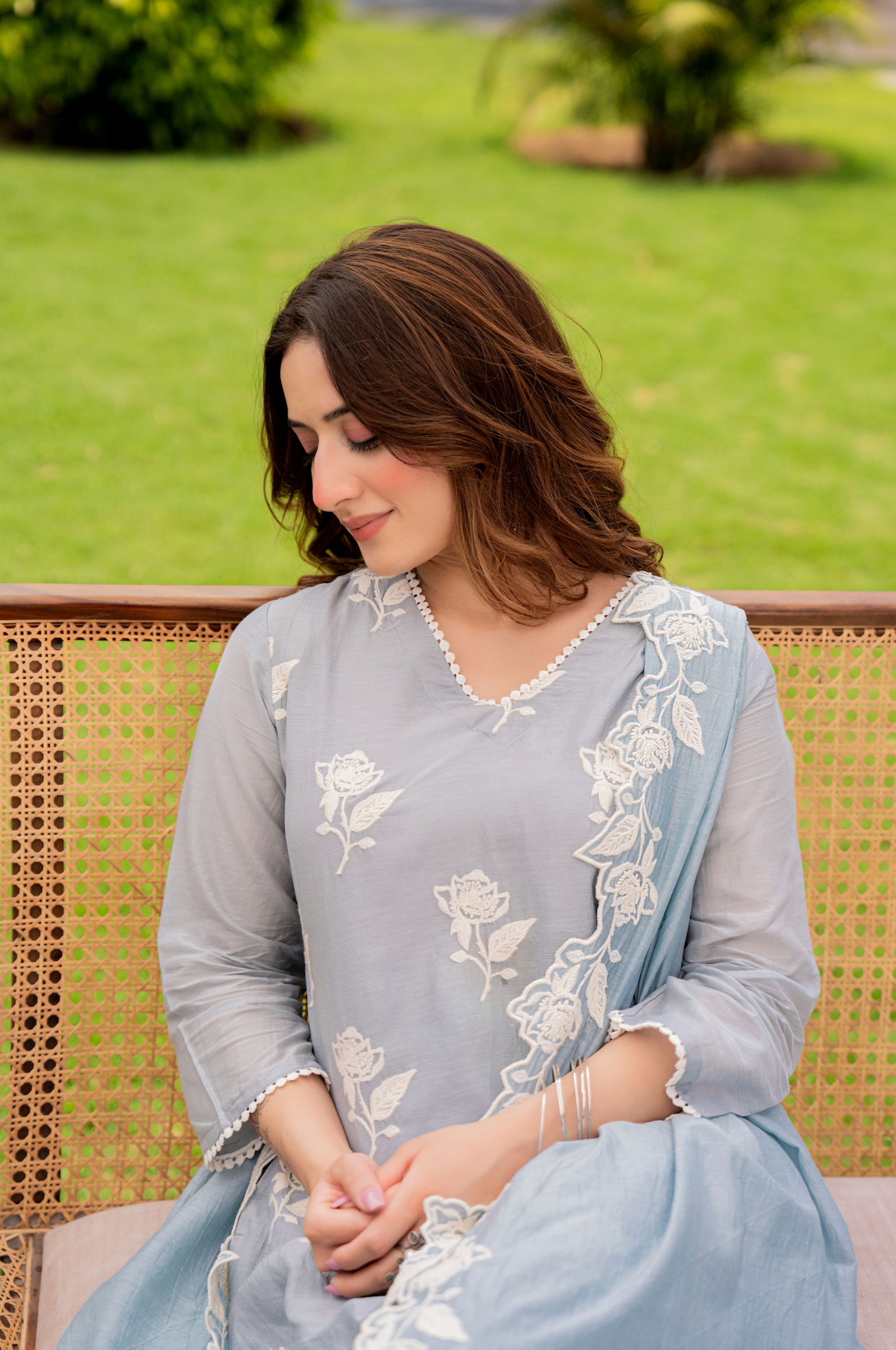 Misty Sky Blue Suit Set