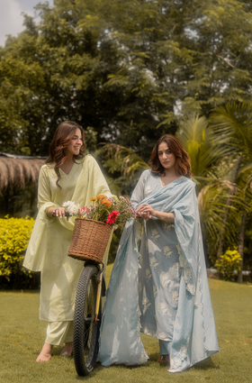 Fresh Pistachio Bloom Suit Set