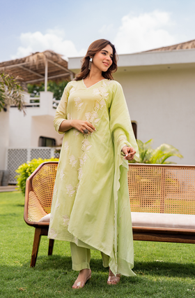 Fresh Pistachio Bloom Suit Set