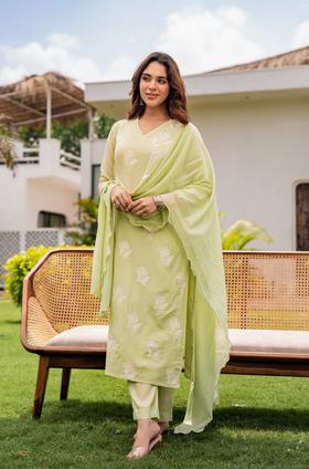 Fresh Pistachio Bloom Suit Set