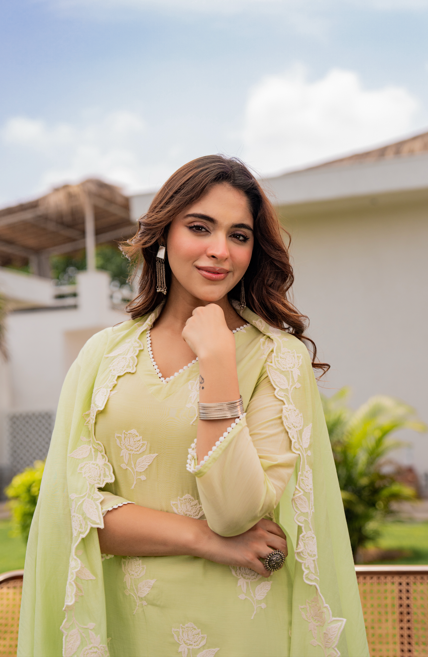 Fresh Pistachio Bloom Suit Set