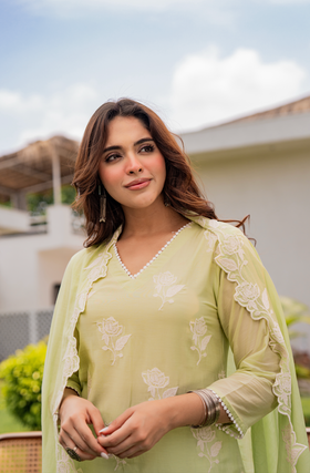 Fresh Pistachio Bloom Suit Set